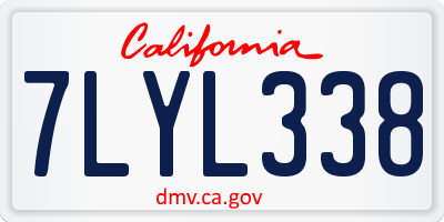 CA license plate 7LYL338