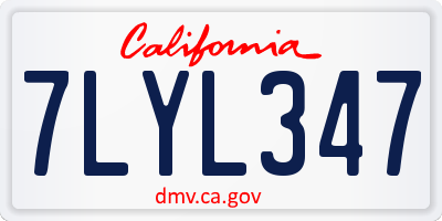 CA license plate 7LYL347