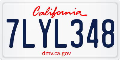 CA license plate 7LYL348