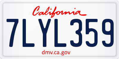 CA license plate 7LYL359