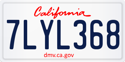 CA license plate 7LYL368