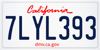 CA license plate 7LYL393