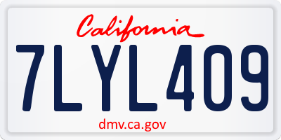 CA license plate 7LYL409