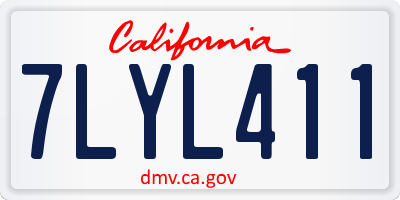 CA license plate 7LYL411