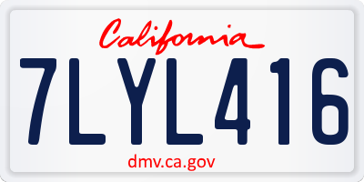 CA license plate 7LYL416