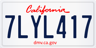 CA license plate 7LYL417
