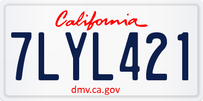 CA license plate 7LYL421