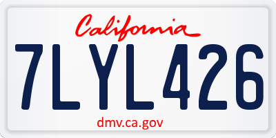 CA license plate 7LYL426