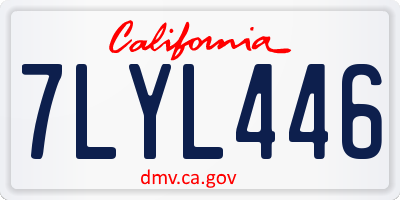 CA license plate 7LYL446