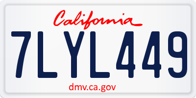 CA license plate 7LYL449