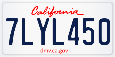 CA license plate 7LYL450