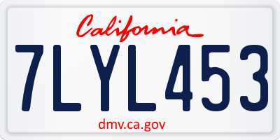 CA license plate 7LYL453