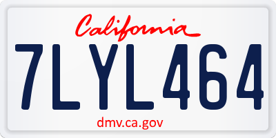 CA license plate 7LYL464