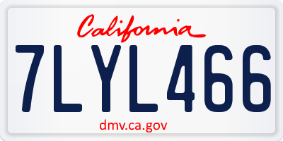 CA license plate 7LYL466