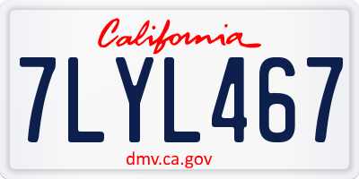CA license plate 7LYL467