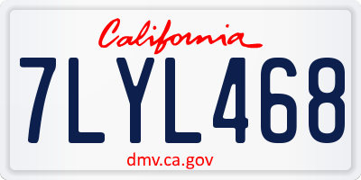 CA license plate 7LYL468