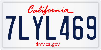 CA license plate 7LYL469