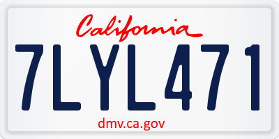 CA license plate 7LYL471