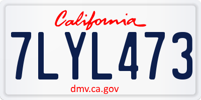 CA license plate 7LYL473