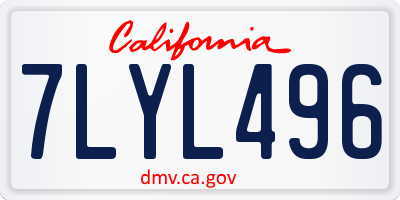 CA license plate 7LYL496