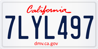 CA license plate 7LYL497