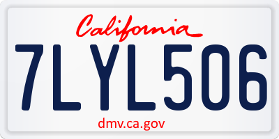 CA license plate 7LYL506