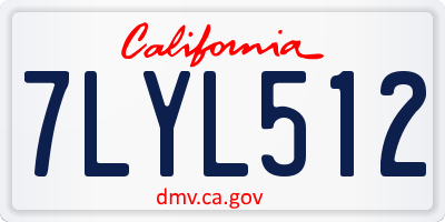 CA license plate 7LYL512