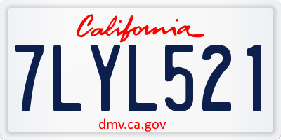 CA license plate 7LYL521