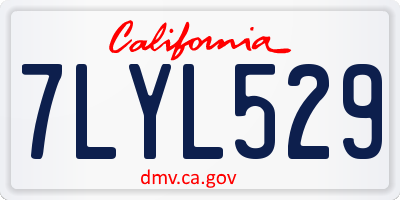 CA license plate 7LYL529