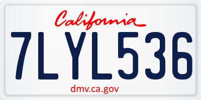 CA license plate 7LYL536