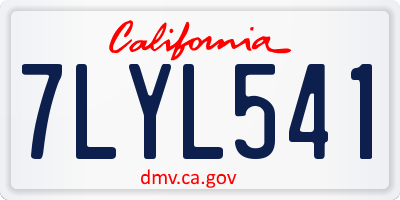 CA license plate 7LYL541