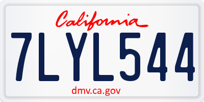 CA license plate 7LYL544
