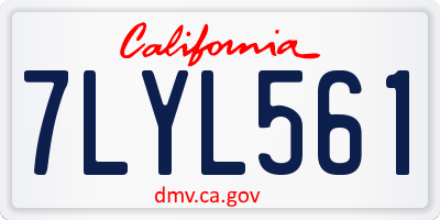 CA license plate 7LYL561