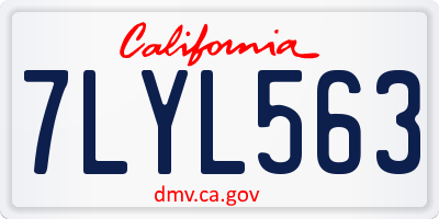 CA license plate 7LYL563