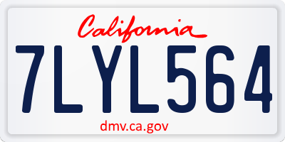CA license plate 7LYL564