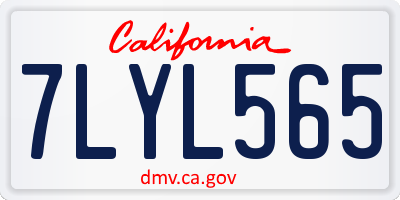 CA license plate 7LYL565