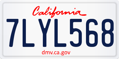 CA license plate 7LYL568
