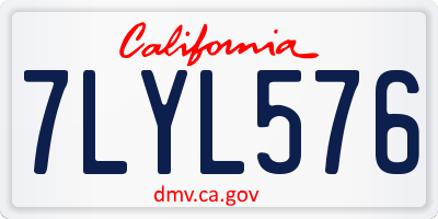 CA license plate 7LYL576