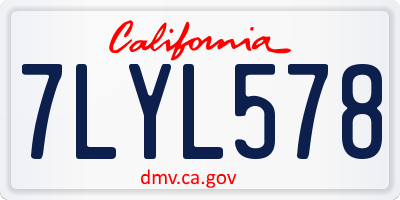 CA license plate 7LYL578