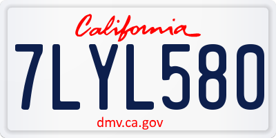 CA license plate 7LYL580