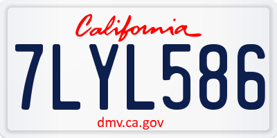 CA license plate 7LYL586