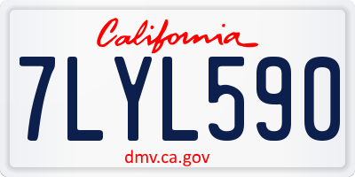 CA license plate 7LYL590