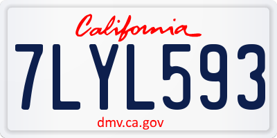 CA license plate 7LYL593