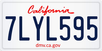 CA license plate 7LYL595