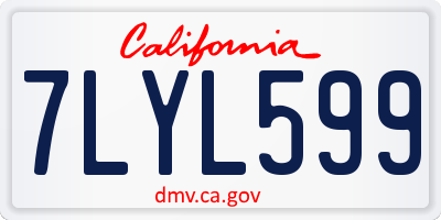 CA license plate 7LYL599