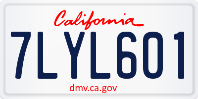CA license plate 7LYL601