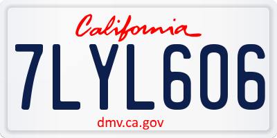 CA license plate 7LYL606