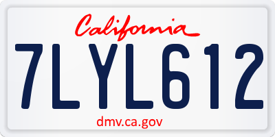 CA license plate 7LYL612