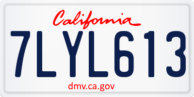 CA license plate 7LYL613