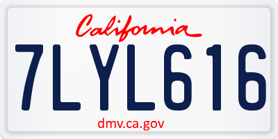 CA license plate 7LYL616